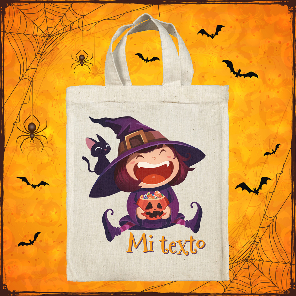 Bolsa tote bag de Halloween personalizada - Bruja