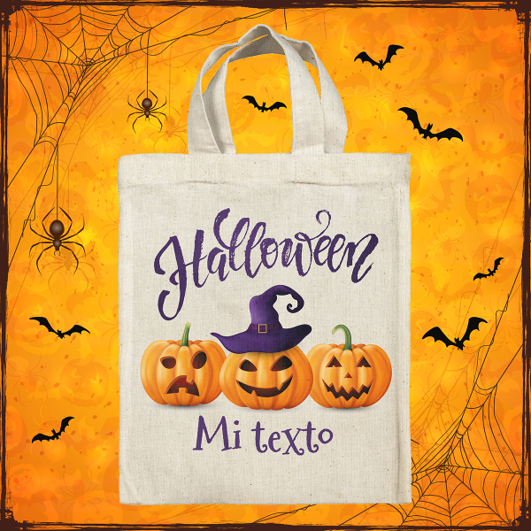 Bolsa tote bag de Halloween personalizada - Calabazas