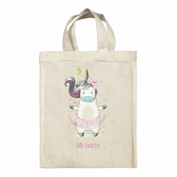 Bolsa tote bag para fiambrera personalizada - Bailarina unicornio