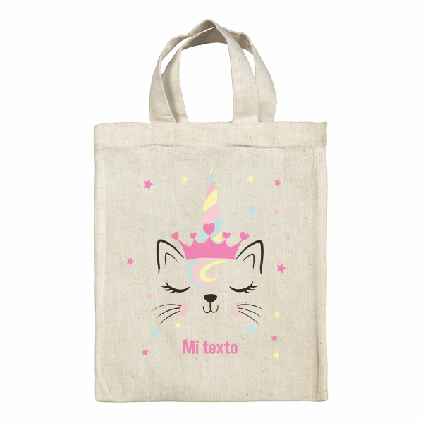 Bolsa tote bag para fiambrera personalizada - Gato unicornio