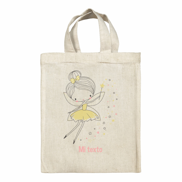 Bolsa tote bag para fiambrera personalizada - Hada y estrellas
