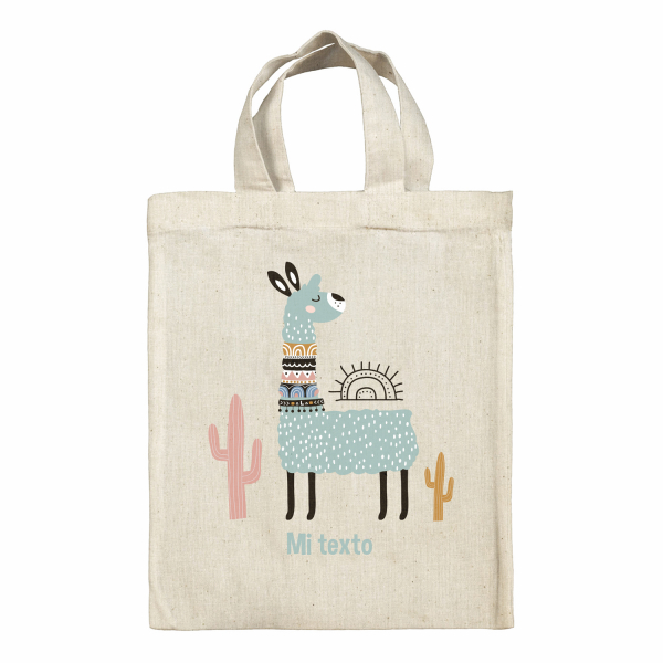 Bolsa tote bag para fiambrera personalizada - Llama cactus
