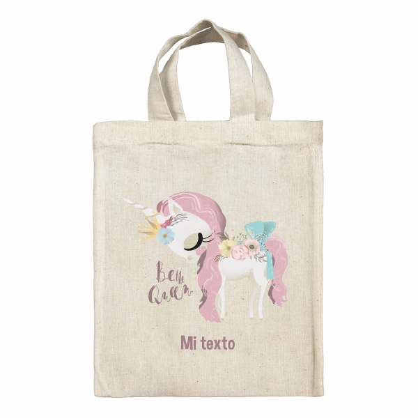 Bolsa tote bag para fiambrera personalizada - Unicornio Be the Queen