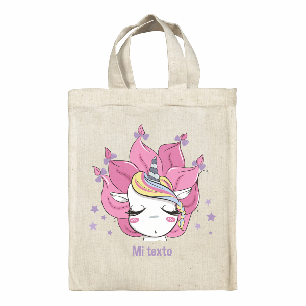 Bolsa tote bag para fiambrera personalizada - Unicornio estrellas