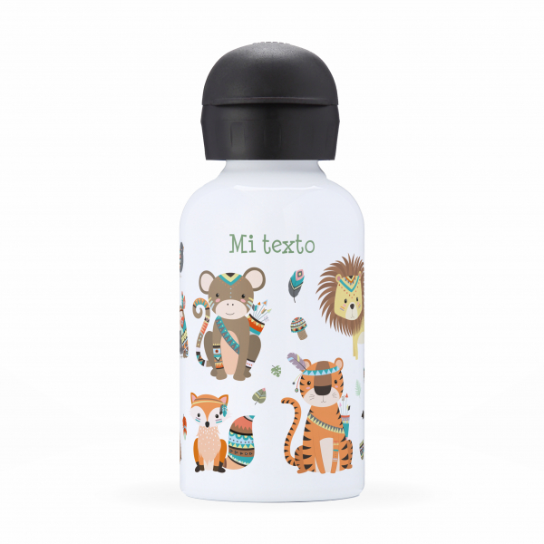 Cantimplora isotérmica personalizada para niños - Animales indios