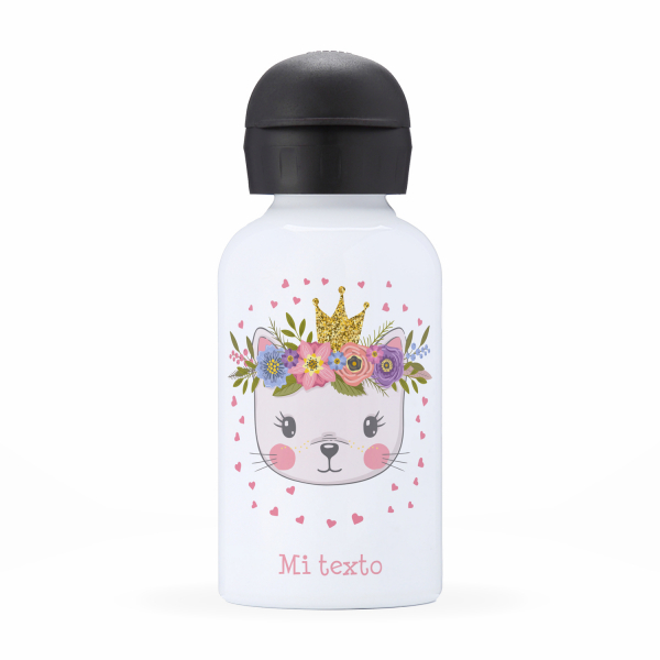 Cantimplora isotérmica personalizada para niños - Gatita princesa