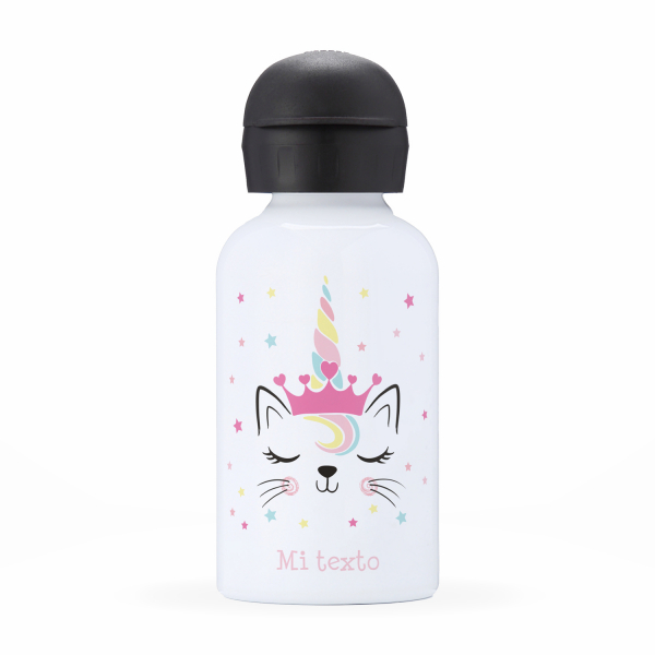 Cantimplora isotérmica personalizada para niños - Gato unicornio