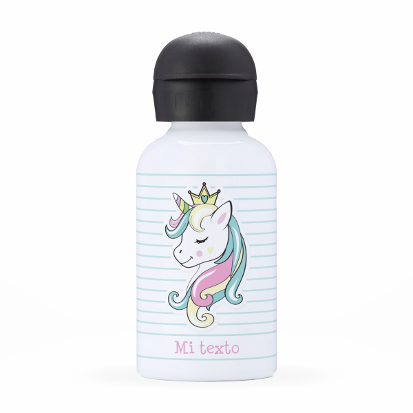 Cantimplora isotérmica personalizada para niños - Princesa unicornio