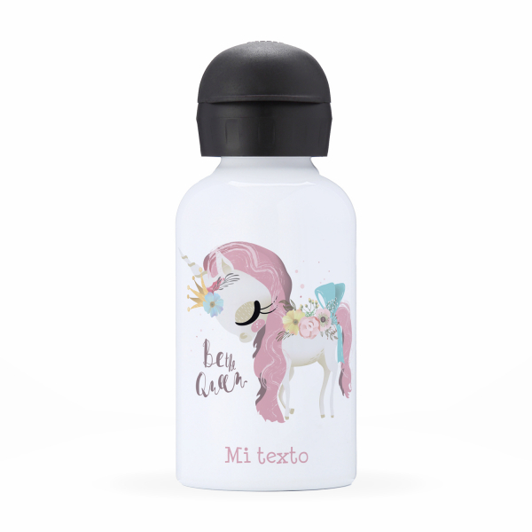 Cantimplora isotérmica personalizada para niños - Unicornio Be the Queen