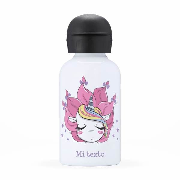 Cantimplora isotérmica personalizada para niños - Unicornio con estrellas