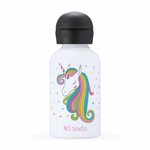 Cantimplora isotérmica personalizada para niños - Unicornio estrellas
