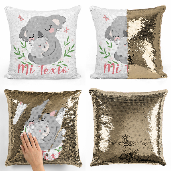 Cojín mágico con lentejuelas personalizado - Koalas