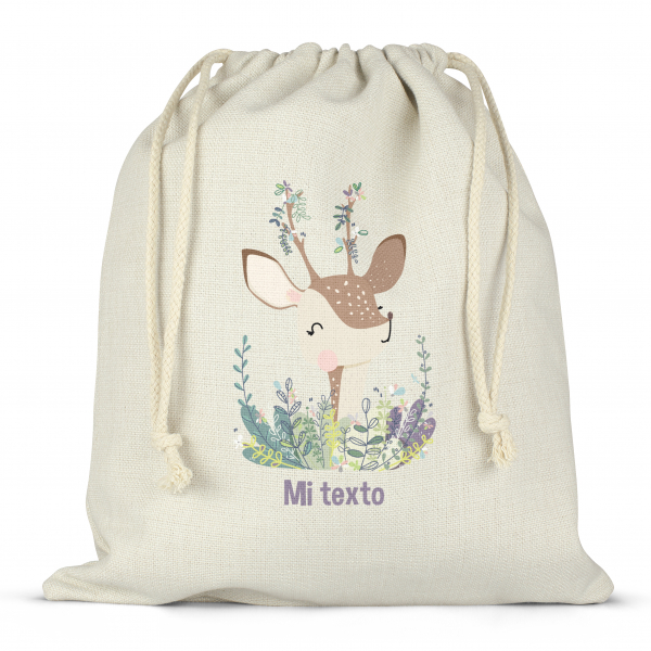 Mochila saco de cuerdas para fiambrera personalizada - Cervatillo