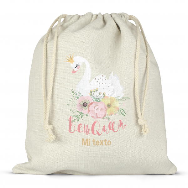 Mochila saco de cuerdas para fiambrera personalizada - Cisne Be the Queen