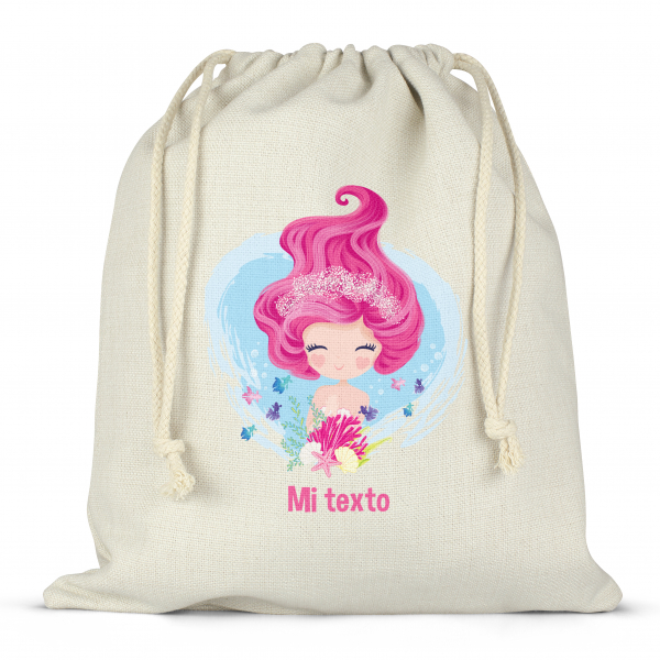 Mochila saco de cuerdas para fiambrera personalizada - Sirena