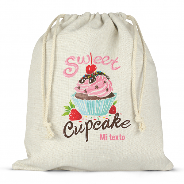 Mochila saco de cuerdas para fiambrera personalizada - Sweet cupcake
