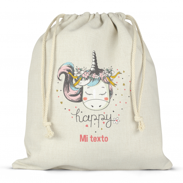 Mochila saco de cuerdas para fiambrera personalizada - Unicornio