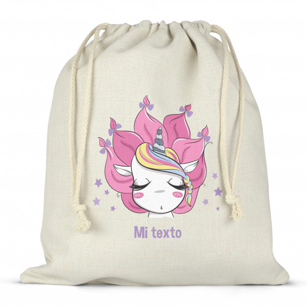 Mochila saco de cuerdas para fiambrera personalizada - Unicornio estrellas
