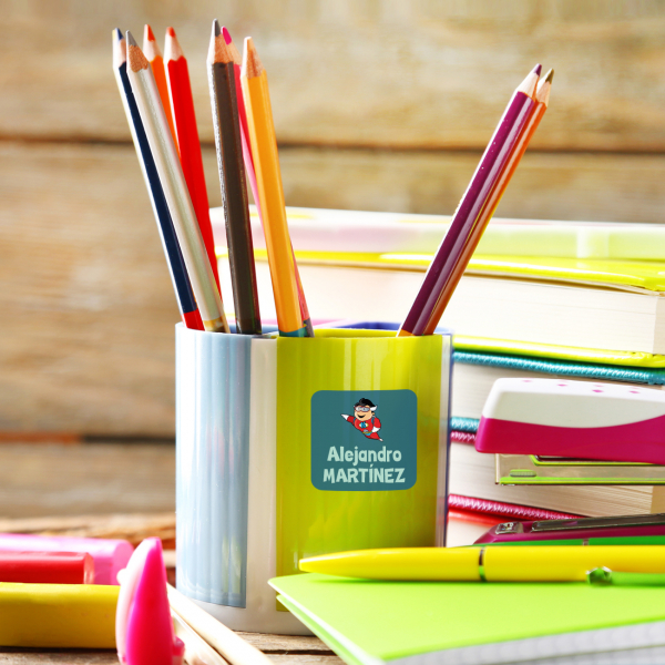 Pegatinas cuadradas de 2 líneas