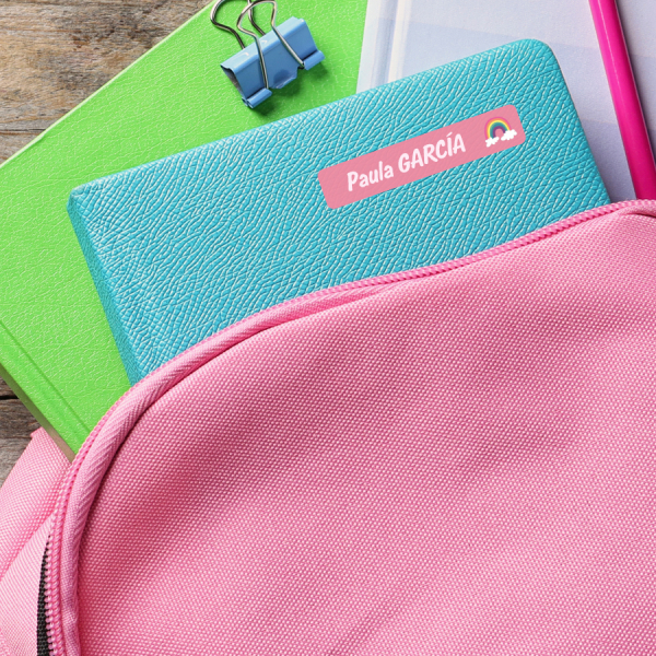 Pegatinas pequeñas rectangulares de 1 línea