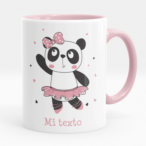 Taza personalizada - Bailarina panda corazones