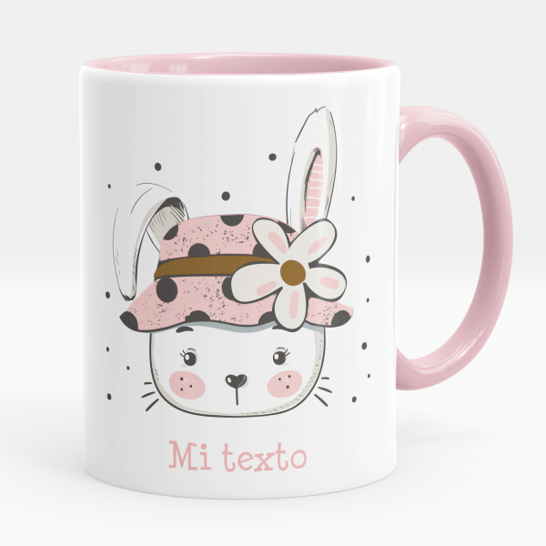 Taza personalizada - Coneja con flor