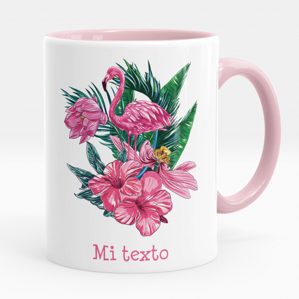 Taza personalizada - Flamenco rosa tropical