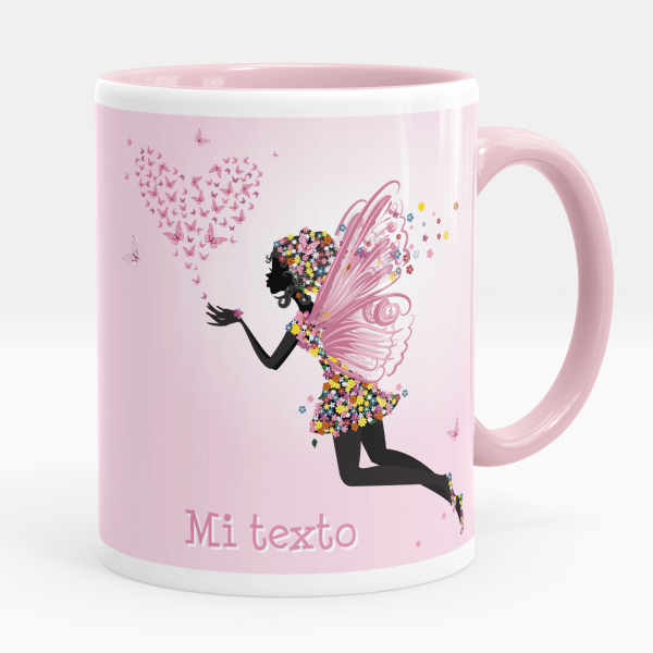 Taza personalizada - Hada con corazón y mariposas