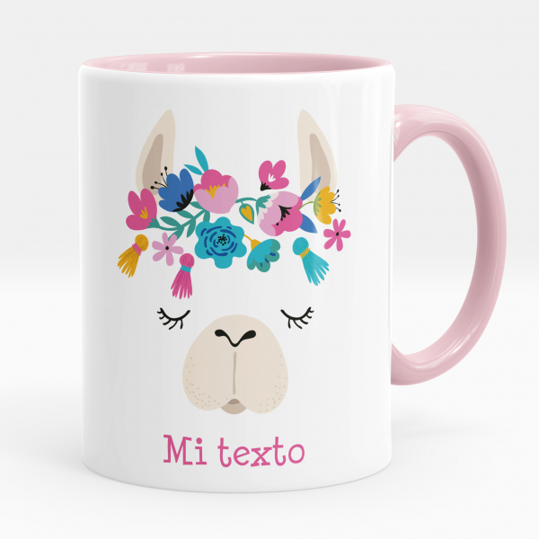 Taza personalizada - Llama con flores