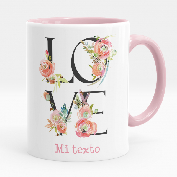 Taza personalizada - Love flores