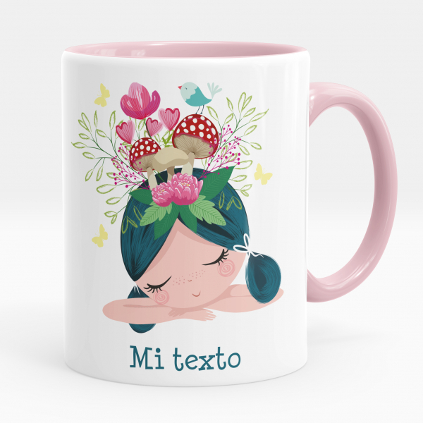 Taza personalizada - Niña pequeña champiñones