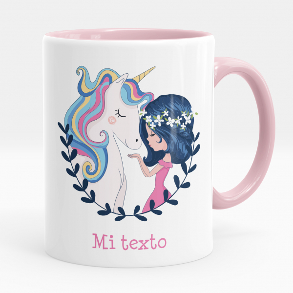 Taza personalizada - Niña y unicornio