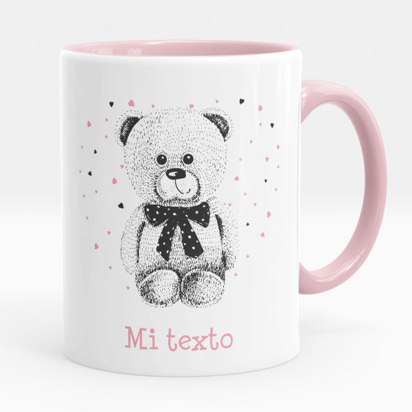 Taza personalizada - Osito con corazones