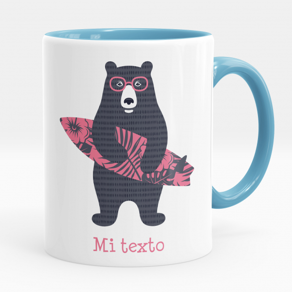 Taza personalizada - Oso surfista