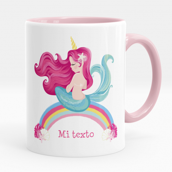 Taza personalizada - Sirena arco iris