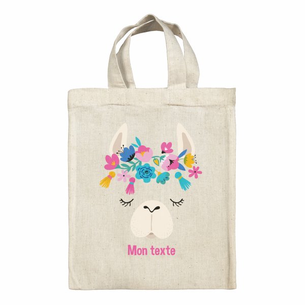 Bolsa tote bag infantil personalizable para fiambrera - bento - fiambrera con diseño de llama