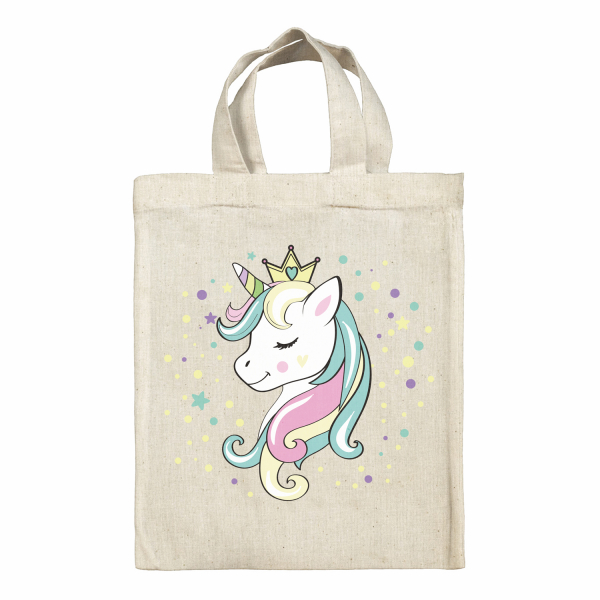 Bolsa tote bag infantil para fiambrera - bento - fiambrera con diseño de princesa unicornio