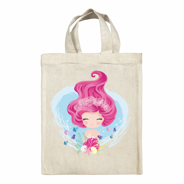 Bolsa tote bag infantil para fiambrera - bento - fiambrera con diseño de sirena