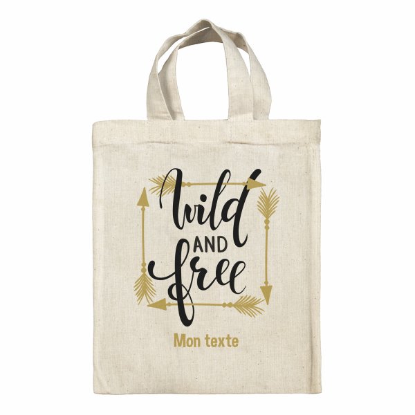 Bolsa tote bag infantil personalizable para fiambrera - bento - fiambrera con diseño de Wild and Free