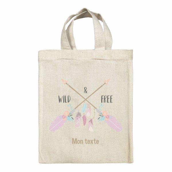 Bolsa tote bag infantil personalizable para fiambrera - bento - fiambrera con diseño de Wild & Free