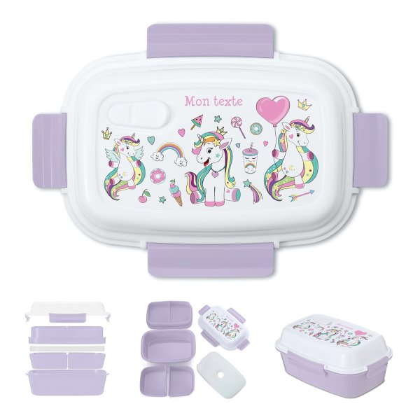 Fiambrera - bento - fiambrera personalizable para niños con diseño de sirena de color parma