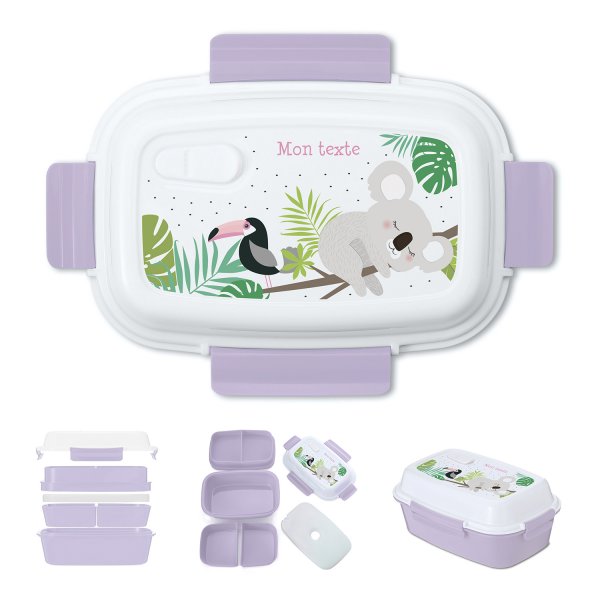 Fiambrera - bento - fiambrera personalizable para niños con diseño de koala de color parma