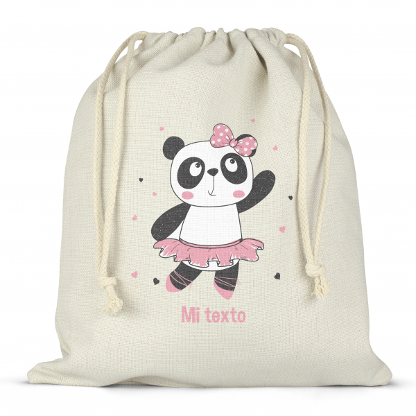 Mochila saco de cuerdas personalizable para la fiambrera - bento - fiambrera con diseño de bailarina panda