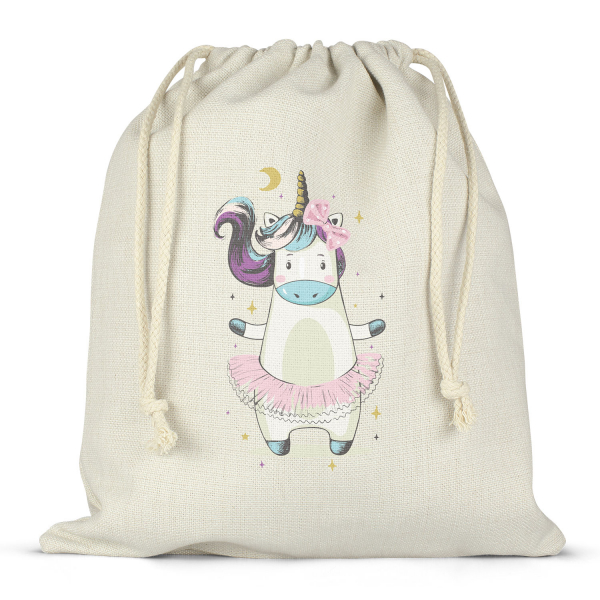 Mochila saco de cuerdas para la fiambrera - bento - fiambrera con diseño de bailarina unicornio