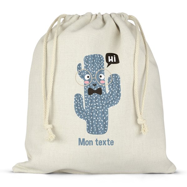 Mochila saco de cuerdas personalizable para la fiambrera - bento - fiambrera con diseño de cactus