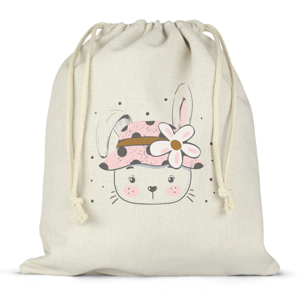 Mochila saco de cuerdas personalizable para la fiambrera - bento - fiambrera con diseño de coneja con flores