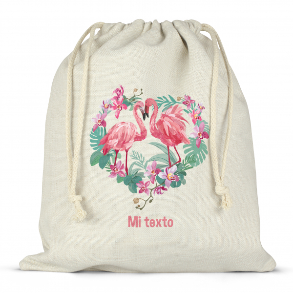 Mochila saco de cuerdas personalizable para la fiambrera - bento - fiambrera con diseño de flamencos rosas