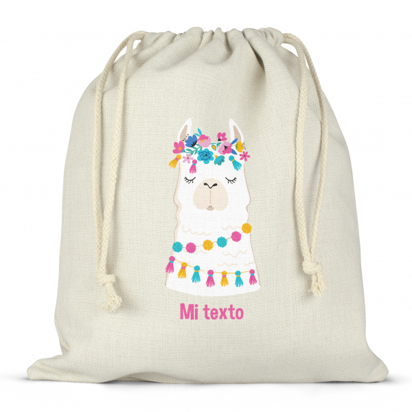 Mochila saco de cuerdas personalizable para la fiambrera - bento - fiambrera con diseño de llama con flores