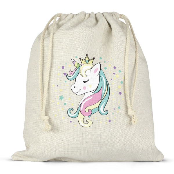 Mochila saco de cuerdas para la fiambrera - bento - fiambrera con diseño de princesa unicornio