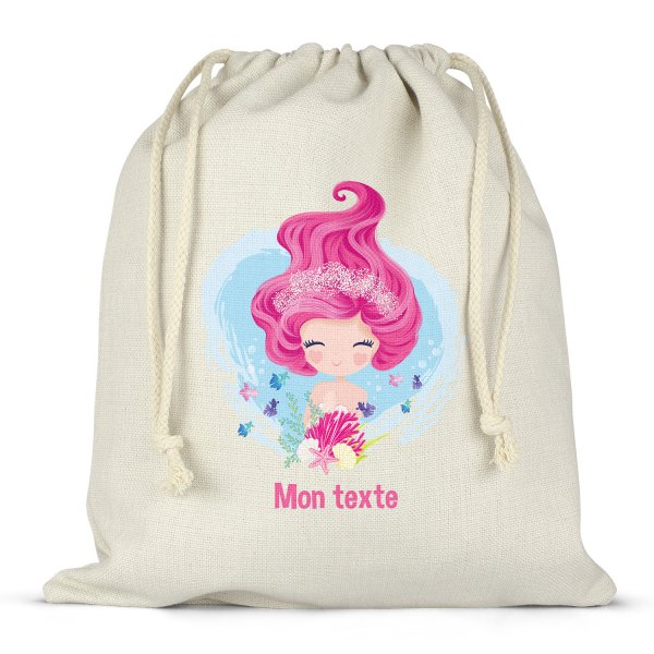 Mochila saco de cuerdas personalizable para la fiambrera - bento - fiambrera con diseño de sirena